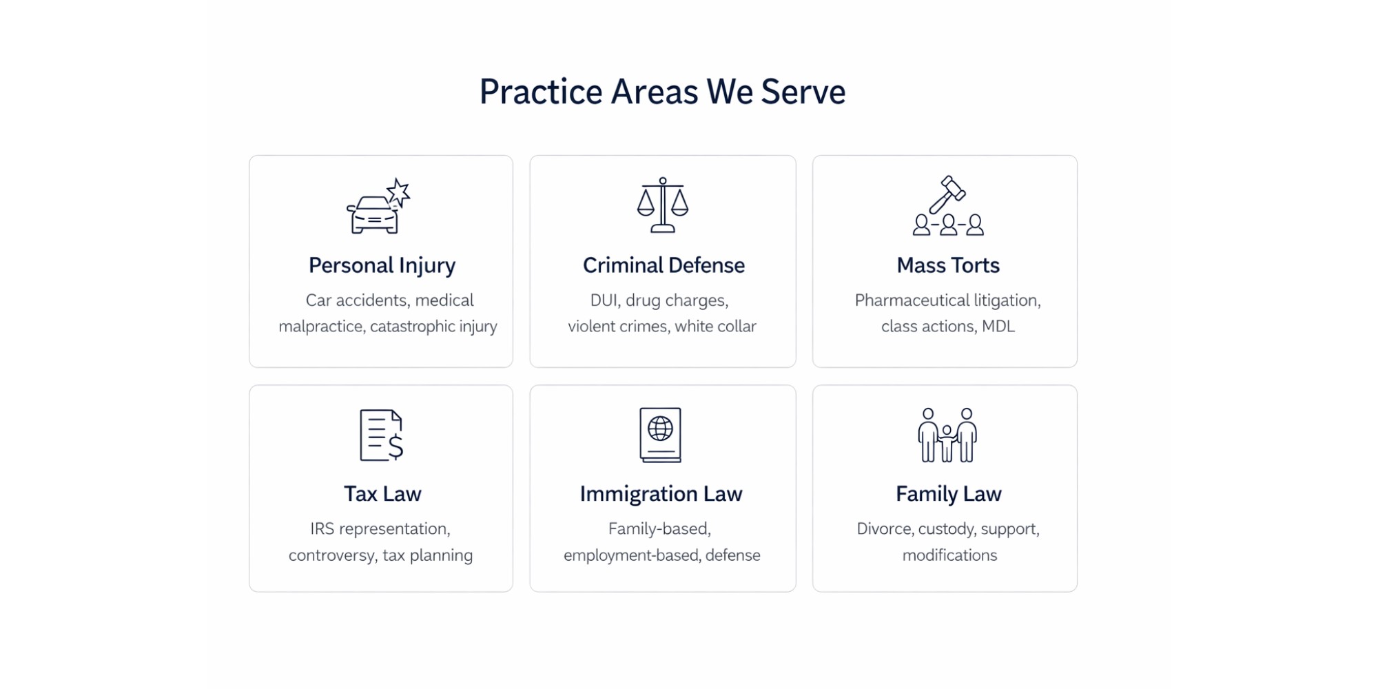 Legal Marketing Practice Areas We Serve